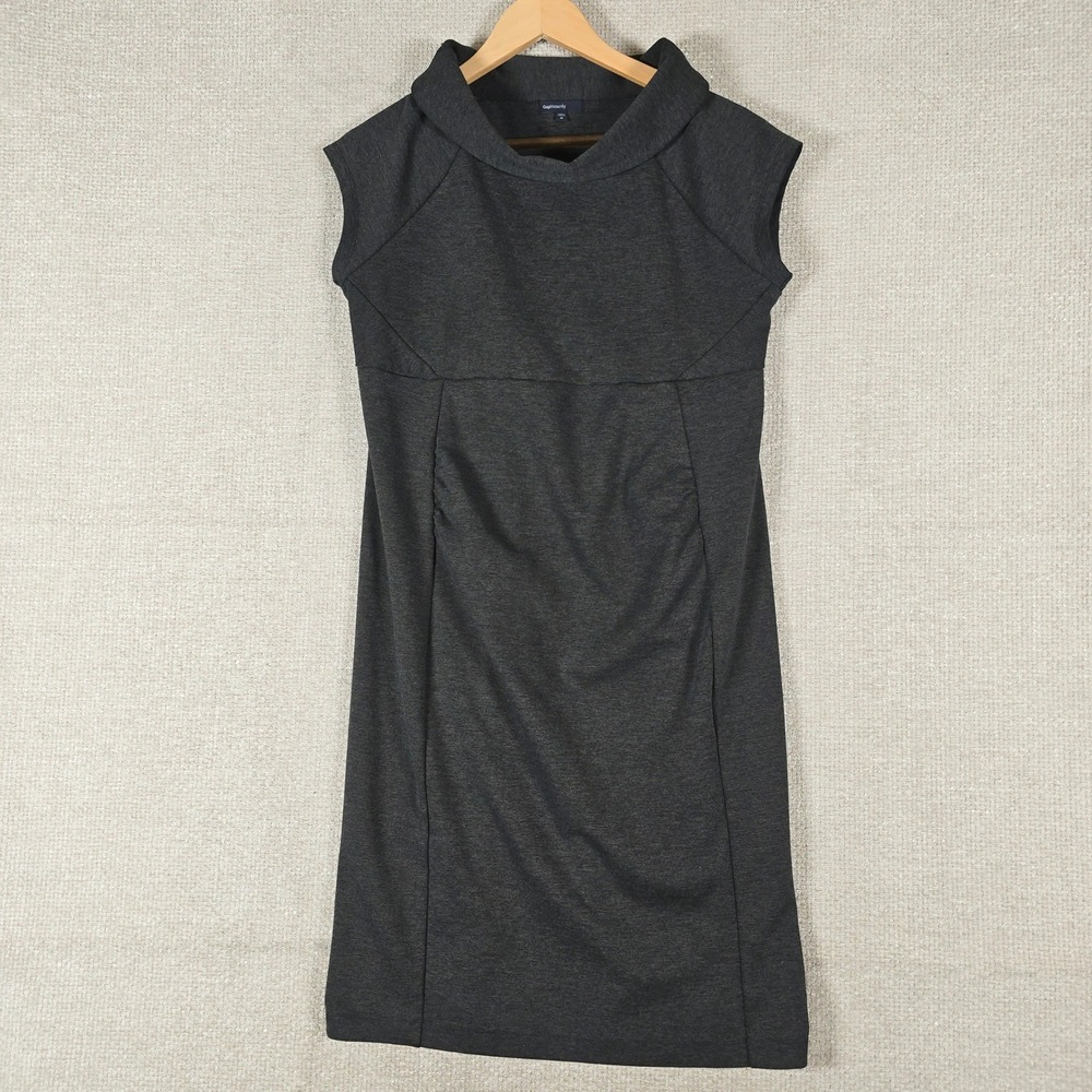 Gap Maternity Gray Funnel Neck Sleeveless Ponte Knit Sheath Dress Size M